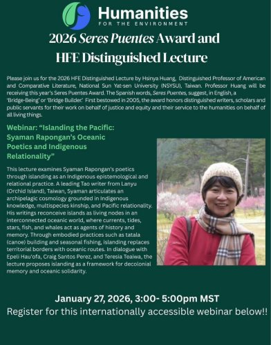 《活動》2026 Seres Puentes Award and HFE Distinguished Lecture--January 27, 2026●3:00-5:00pm MST